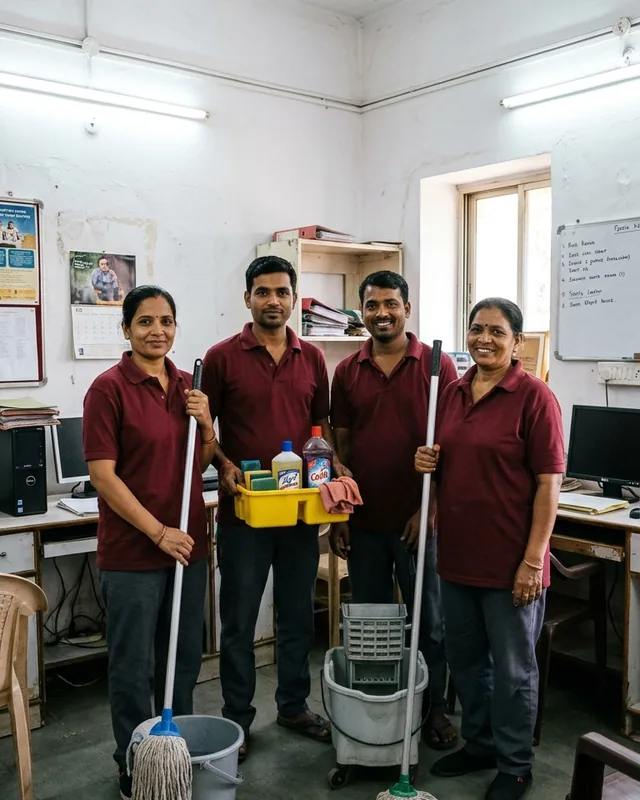 Clean Aura Service team in uniform, home cleaning service in Jaipur